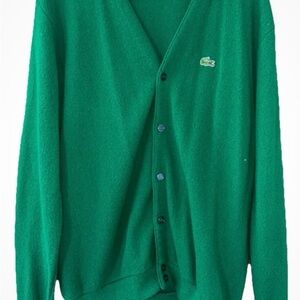 Lacoste Men's Green Cardigan Sweater